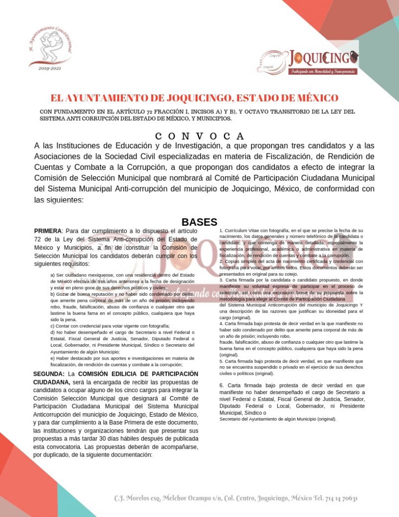 CONVOCATORIA PÚBLICA PARA ELEGIR TRES DE CINCO INTEGRANTES DE INSTITUCIONES EDUCATIVAS, DE LA SOCIED